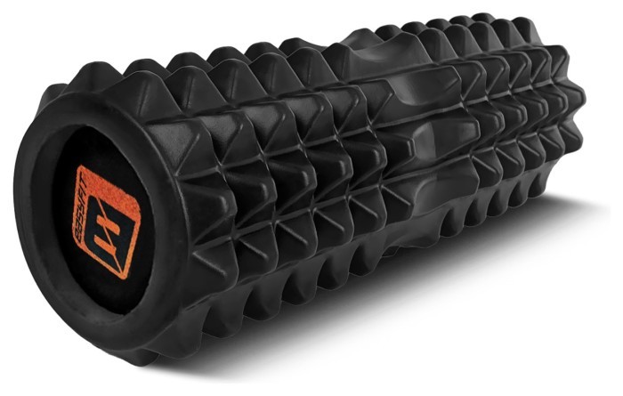 Масажний ролик EasyFit Solid Roller v.1.2s 33х13 см чорний, укр, укр