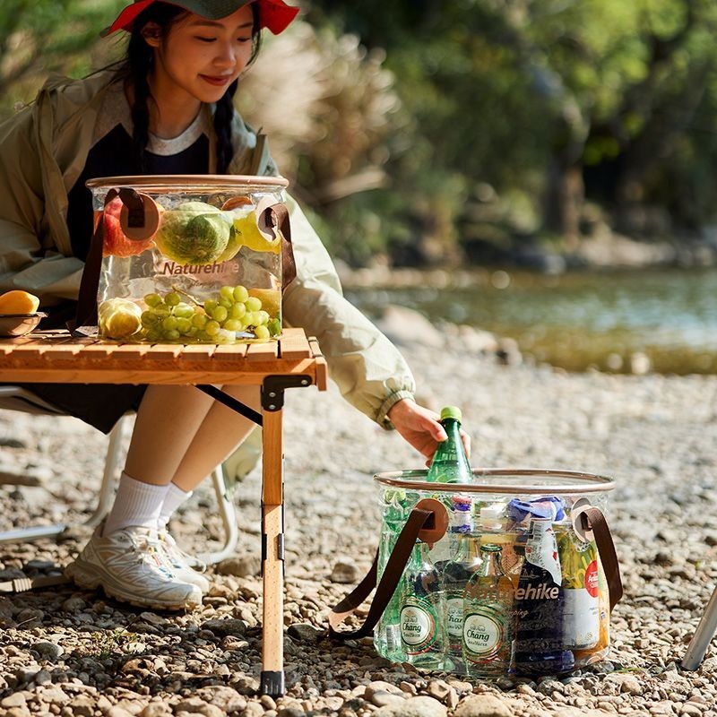 Складаний контейнер для води з ПВХ Naturehike NH20SJ040, 10л, прозорий, укр, укр