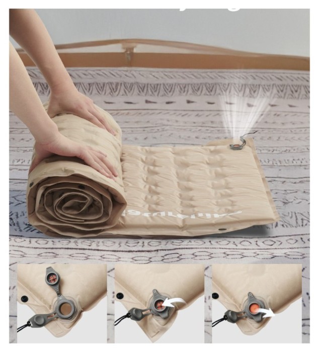 Самонадувний килимок Naturehike CNK2550WS025, 60мм, бежевий, укр, укр