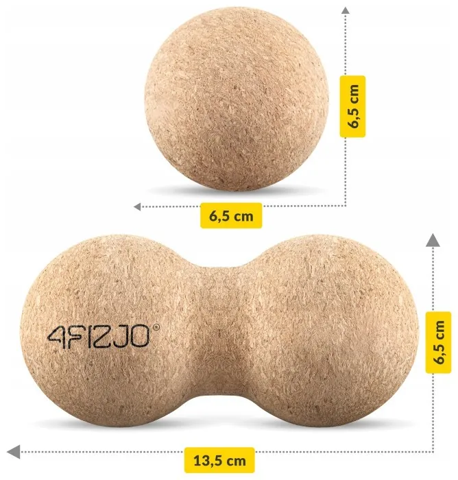 Массажный мяч двойной 4FIZJO Lacrosse DuoBall Cork 6.5 x 13.5 см (P-5907739319586)