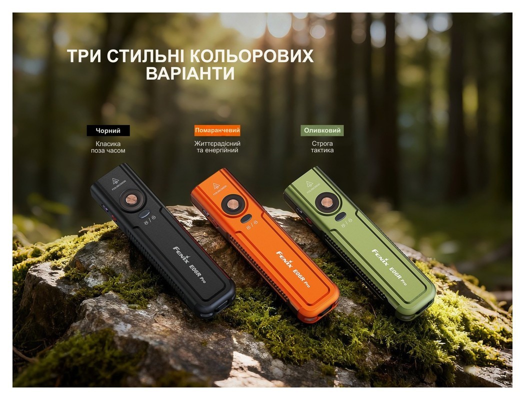 Фонарь наключительный Fenix E06R PRO, зеленый