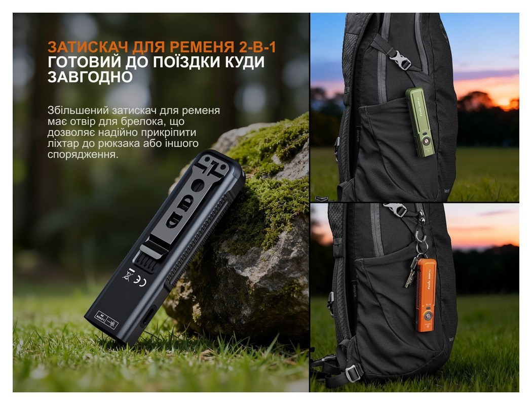 Фонарь наключительный Fenix E06R PRO, зеленый