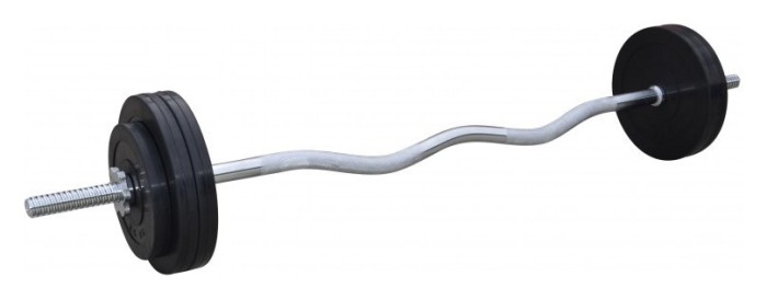 Штанга с резиновыми дисками W-образная 30 кг.