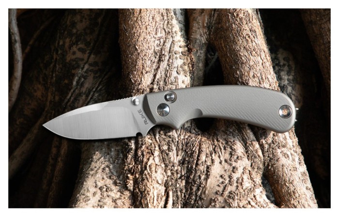 Ніж складаний кишеньковий Ruike P736-AK, (7.5 см) 14C28N / алюміній, сірий