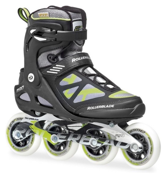 Роликові коньки для дорослих Rollerblade MACROBLADE 90 M 42 (9US) 270мм Black/green (07355400 T83), укр