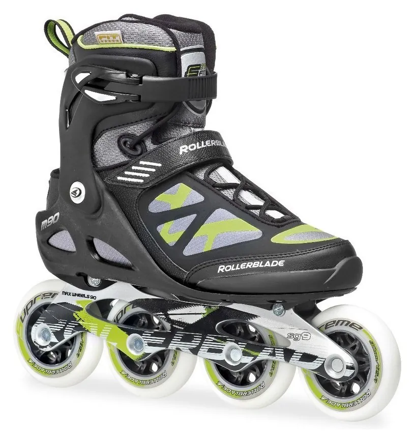 Роликові коньки для дорослих Rollerblade MACROBLADE 90 M 42 (9US) 270мм Black/green (07355400 T83) (295мм)