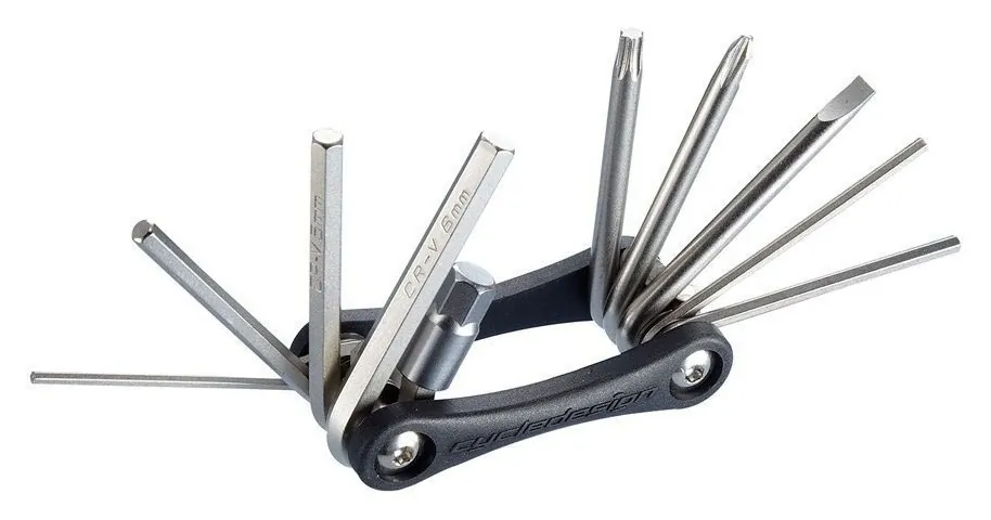 Мультитул складний для велосипеда Cycledesign FUNC 10 Black/Nickel (TO0015) (black, nickel)
