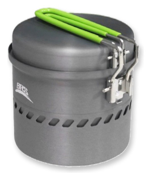 Набір туристичного посуду (каструля + сковорідка) BRS-TS19A, 1л, алюміній, укр, укр