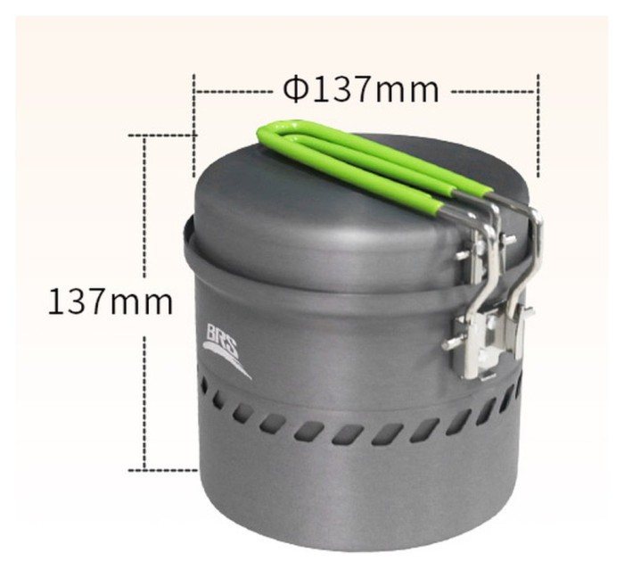 Набір туристичного посуду (каструля + сковорідка) BRS-TS19A, 1л, алюміній