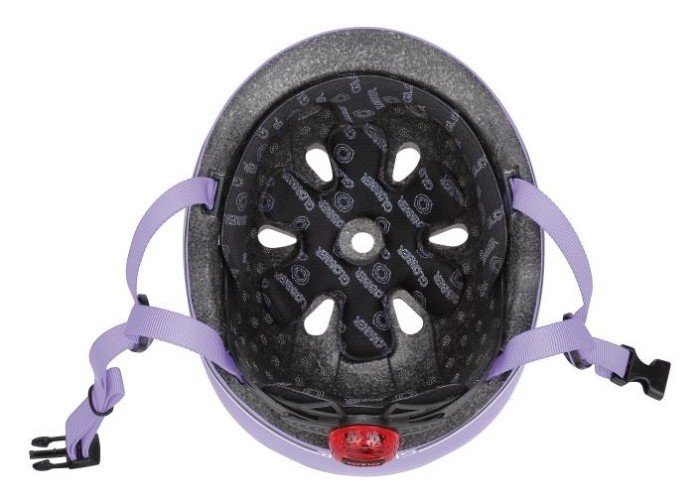 Шолом захисний дитячий GLOBBER GO UP LIGHTS, лавандовий, з ліхтариком, 45-51см, укр, укр