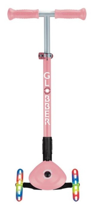 Самокат GLOBBER серии PRIMO FOLDABLE LIGHTS, пастельно-розовый, подсветочные колеса, 50кг 3+