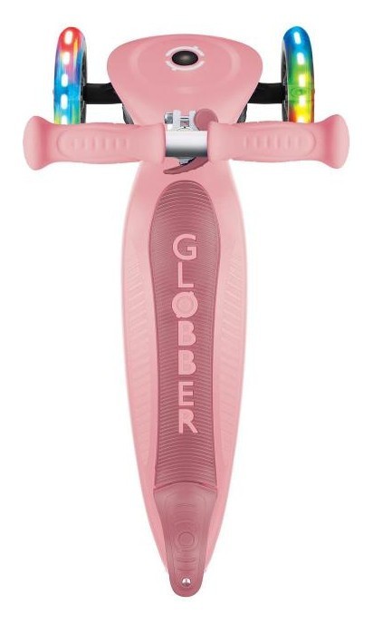 Самокат GLOBBER серии PRIMO FOLDABLE LIGHTS, пастельно-розовый, подсветочные колеса, 50кг 3+