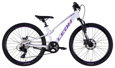 Велосипед AL 24&quot; Leon JUNIOR DD CS рама-12&quot; білий з бузковим 2025