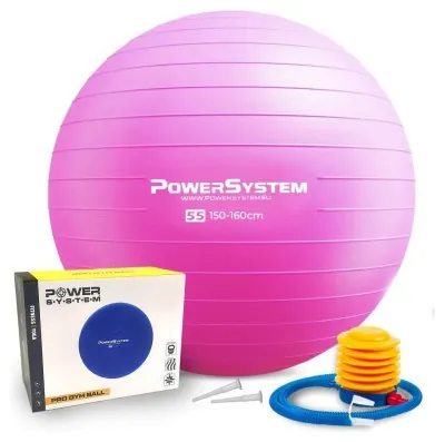 М'яч для фітнесу (фітбол) Power System PS-4011 Ø55 cm PRO Gymball Pink