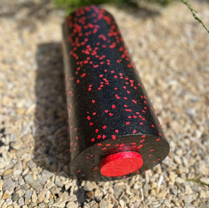Массажный ролик (роллер) гладкий PowerPlay PP-4348 2 in 1 EPP Foam Roller Черно/Красный (33x14см.)