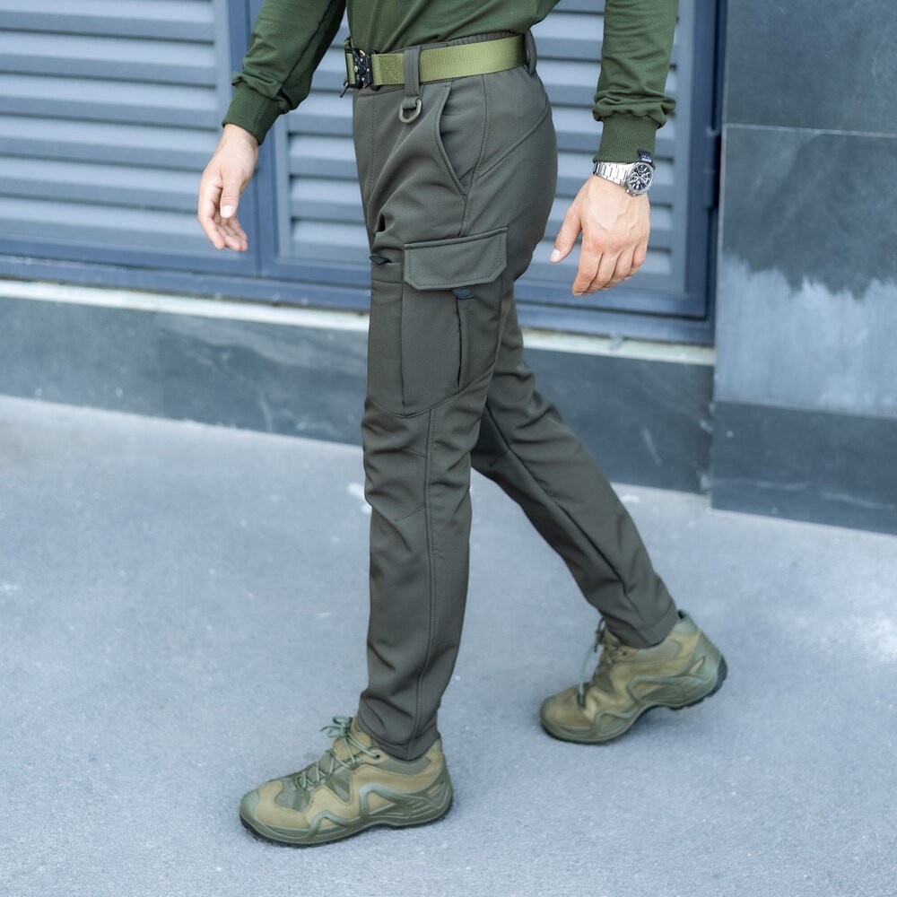 Брюки карго мужские весенние с карманами хаки Pobedov Static