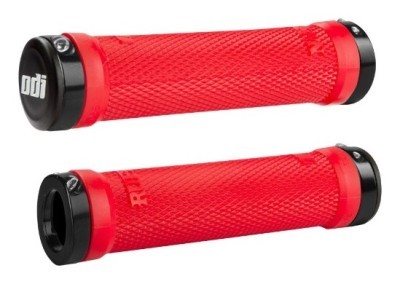 Гріпси ODI Ruffian MTB Lock-On Bonus Pack Bright Red w/Black Clamps, червоні з чорними замками