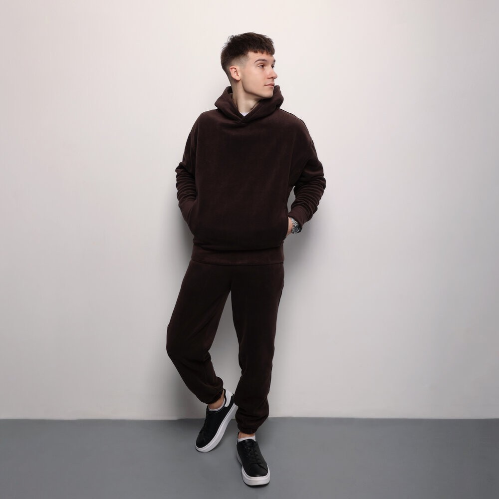 Флисовый мужской зимний костюм Pobedov Mariot. Темно-шоколадный мужской флисовый костюм