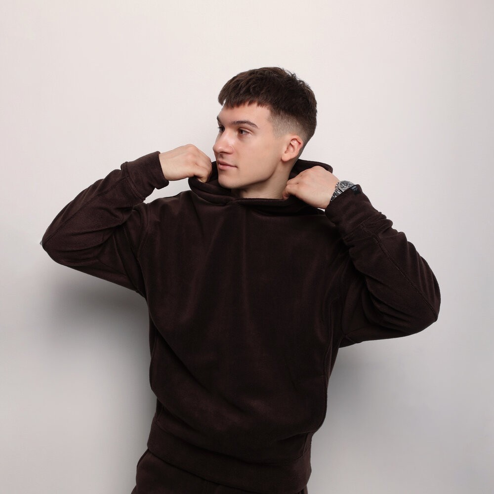 Флисовый мужской зимний костюм Pobedov Mariot. Темно-шоколадный мужской флисовый костюм