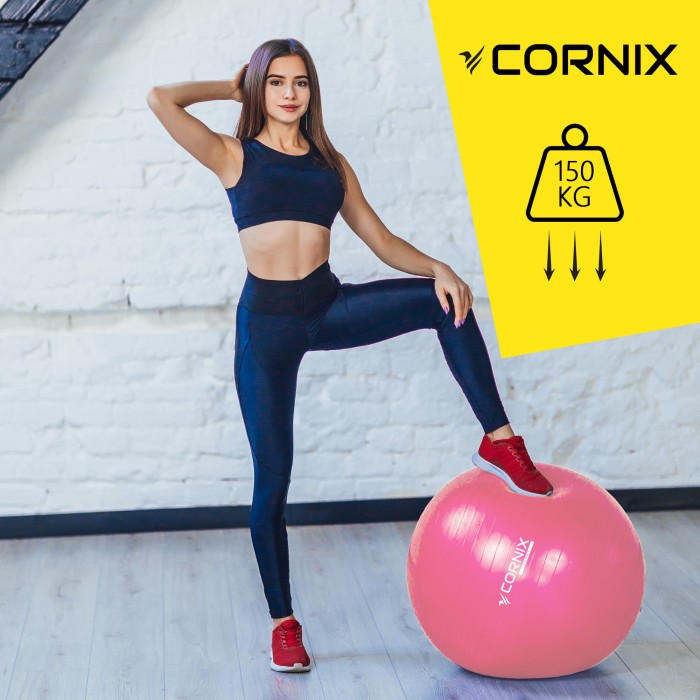 М'яч для фітнесу (фітбол) Cornix 85 см Anti-Burst XR-0251 Pink