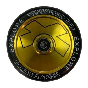Колесо для трюкового самоката Explore 120 литой диск дюраль abec -9 Золото