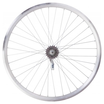 Колесо задн. VLT 26&quot; AL 36H двост. silver; Втулка черв. SHUNFENG SF-CT01 на гайках