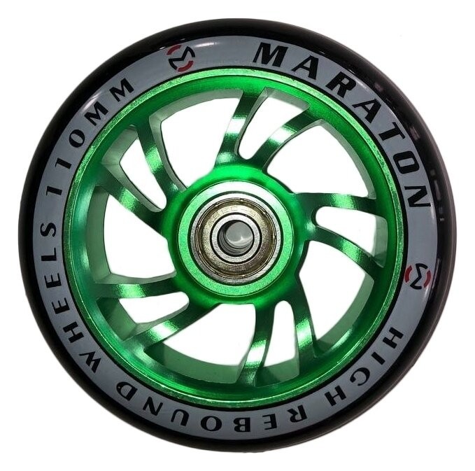 Колесо Maraton 110 мм, алюмінієве, зелене, укр, укр