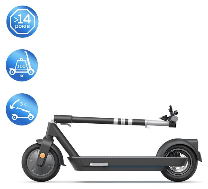 Електросамокат OKAI ES30-NEON PRO Black 10", 350(700)W, 14.7Ah, 80km, 25km\h, 25%, NFC, App, 21kg