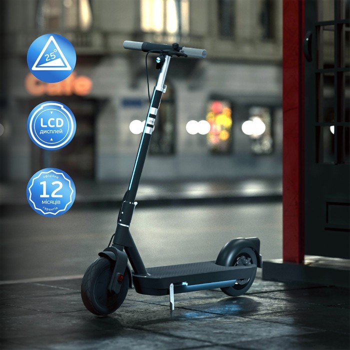 Електросамокат OKAI ES30-NEON PRO Black 10", 350(700)W, 14.7Ah, 80km, 25km\h, 25%, NFC, App, 21kg