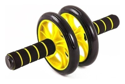 Ролик для пресса двойной EasyFit с ковриком Желтый