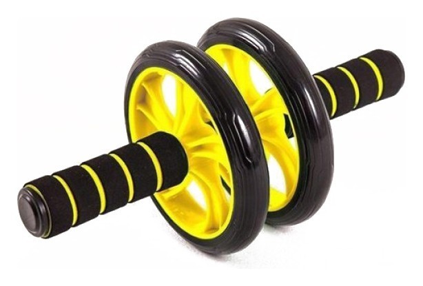 Ролик для пресса двойной EasyFit с ковриком Желтый