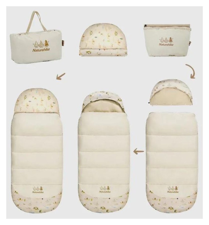 Детский спальник с капюшоном Naturehike B180 CNH22SD001, бежевый