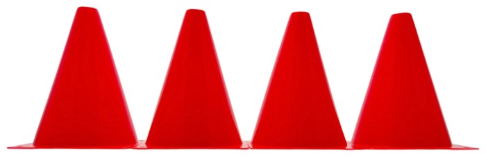 Конуси-фішки спортивні EasyFit 17 см (набір з 4 штук) червоні, укр, укр