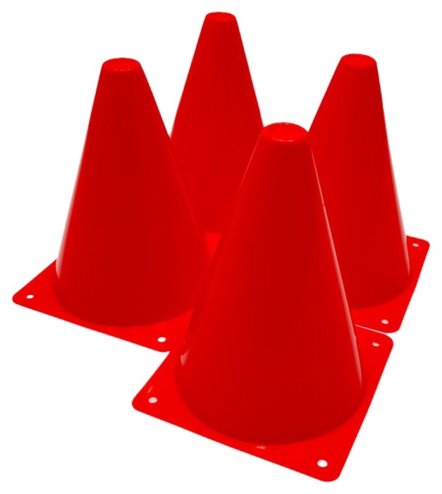 Конуси-фішки спортивні EasyFit 17 см (набір з 4 штук) червоні