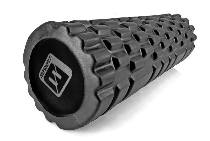 Масажний ролер EasyFit Solid Grid Roller Mini 30 см чорний, укр, укр