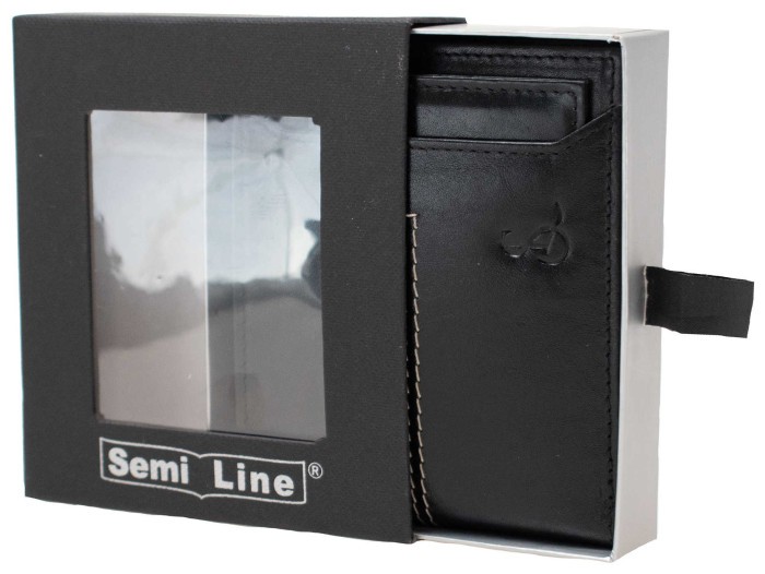 Портмоне чоловіче шкіряне Semi Line RFID Black (P8267-0)
