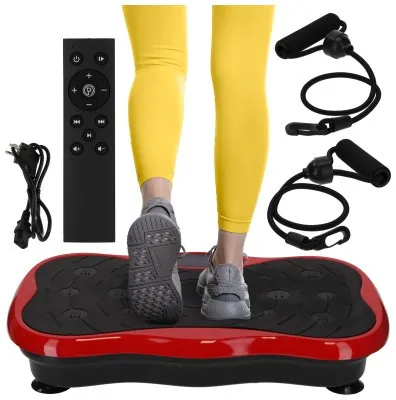 Виброплатформа для тренировок 4FIZJO Ultra+ с пультом и эспандерами Black/Red (P-5905973401531)