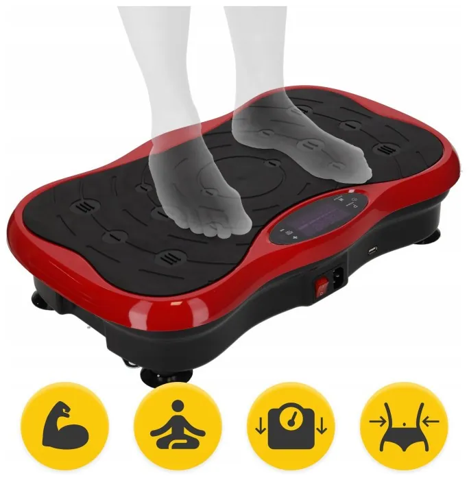 Виброплатформа для тренировок 4FIZJO Ultra+ с пультом и эспандерами Black/Red (P-5905973401531)