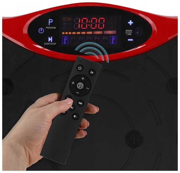 Виброплатформа для тренировок 4FIZJO Ultra+ с пультом и эспандерами Black/Red (P-5905973401531)