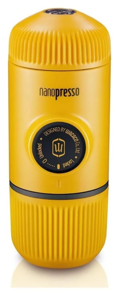 Портативна еспресо-кавоварка Wacaco Nanopresso жовта, механічна, для меленої кави (FNR_WNANOYELLOW)