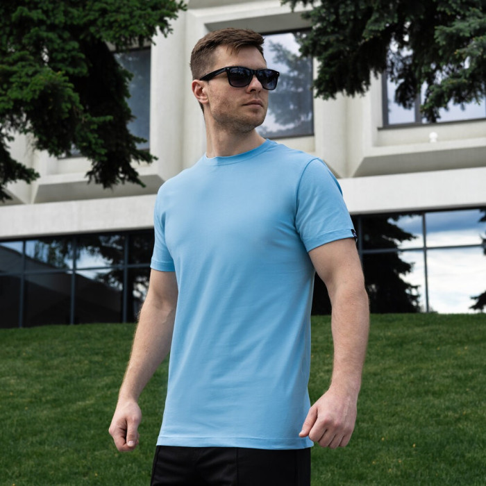 Мужская футболка голубая Pobedov Peremoga