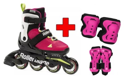 Комплект роликові ковзани Rollerblade Microblade G Maxx Pink + захист