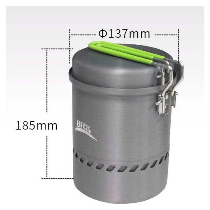 Набір туристичного посуду (каструля + сковорідка) BRS-TS19B, 1,7л, алюміній