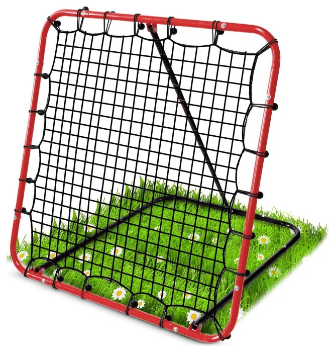 Сітка тренувальна для футболу Neo-Sport NS-491 Rebounder 120 x 120 х 107 см, червона