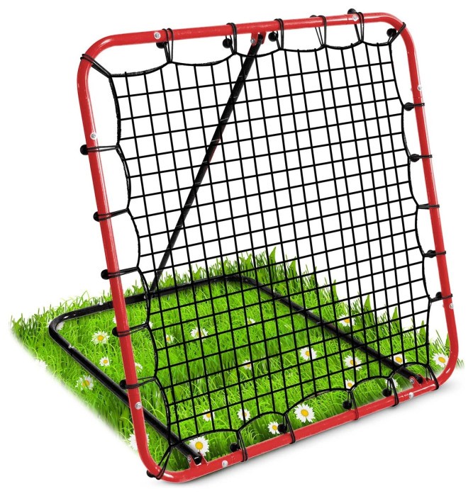 Сітка тренувальна для футболу Neo-Sport NS-491 Rebounder 120 x 120 х 107 см, червона