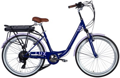 Велосипед с электроприводом 26" ST Dorozhnik eLUX Vbr FR рама-17" 36B 12.5А*ч 500Вт сиреневый YS 7102 60% matt 2025 крылья, крыло пер., крыло зад., подножка