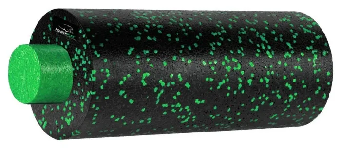 Массажный ролик (роллер) гладкий PowerPlay PP-4348 2 in 1 EPP Foam Roller Черно/Зеленый (33x14см.)