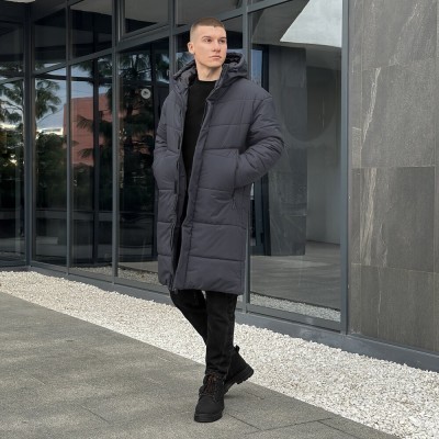 Зимняя мужская куртка темно-серая Pobedov Legas