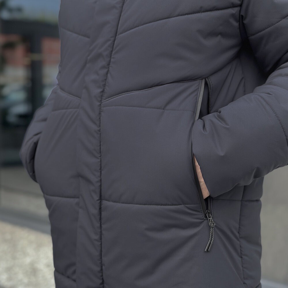 Зимняя мужская куртка темно-серая Pobedov Legas