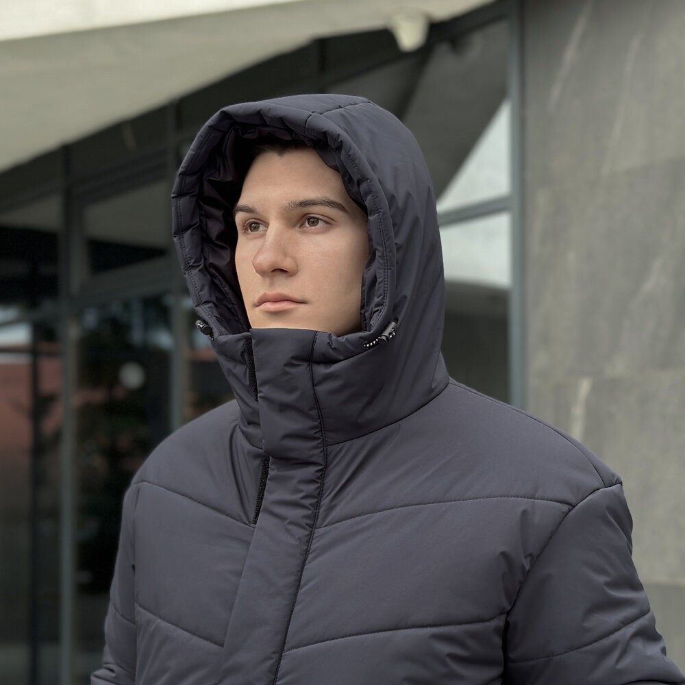 Зимняя мужская куртка темно-серая Pobedov Legas